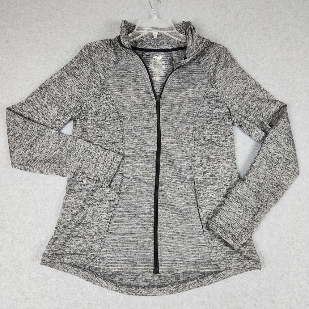Avia Activewear Jacket Women Medium‎ Gray Heather Athletic Long Sleeve Full Zip